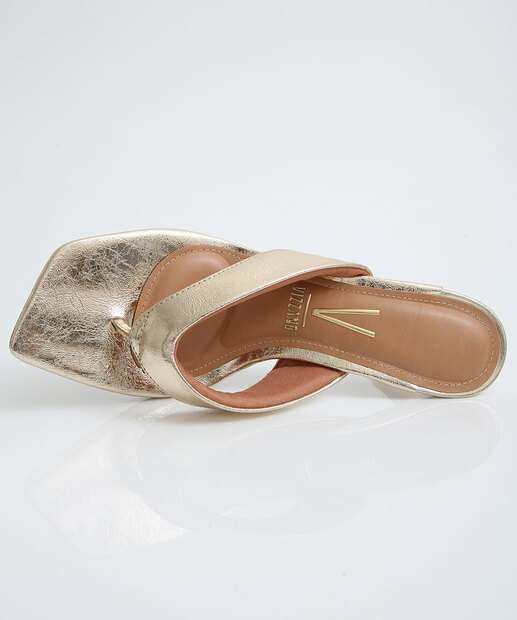 Tamanco Feminino Salto Fino Metalizado Vizzano