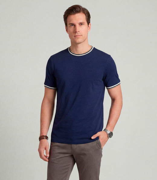 Image_Camiseta Masculina Cotton e Retilinea Diametro Azul