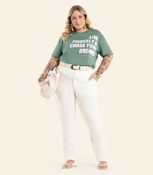 Image_T-Shirt Feminina E Estampa Meia Malha Secret Glam Verde