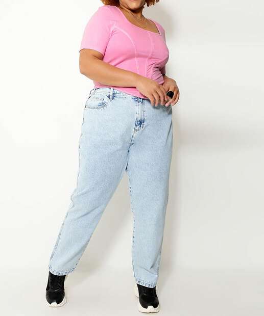 Blusa Plus Size Feminina Manga Curta 