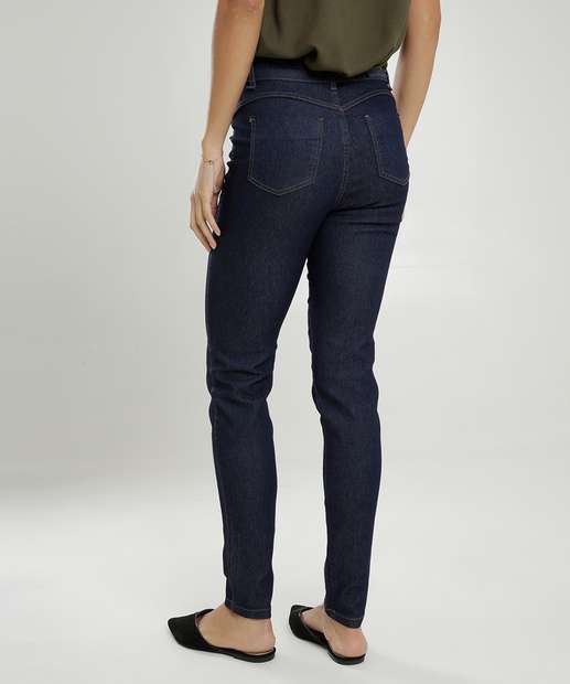 Calça Jeans Cigarrete Feminina Bolsos