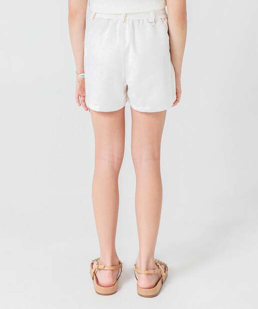 Short Infantil Clochard Marisa Tam 10 a 16 Off White