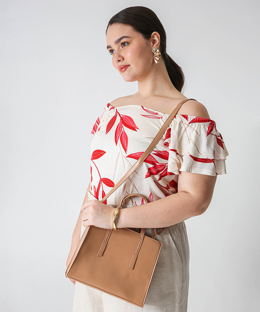 Bolsa Transversal Feminina Marisa Bege