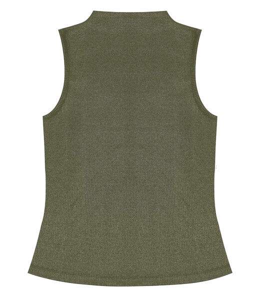 Regata Feminina Em Ribana Canelada Lurex Rovitex Verde