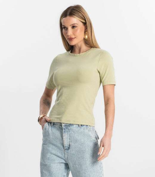 Blusa Básica Feminina Cotton Leve Rovitex Verde
