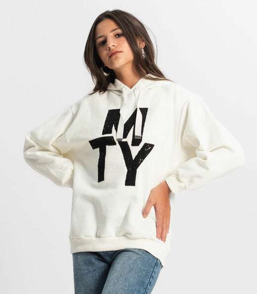 Moletom Juvenil Feminino Com Capuz Minty Bege