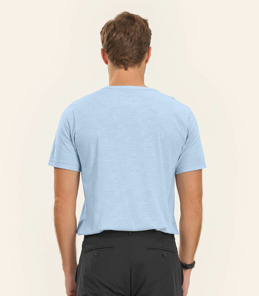 Camiseta Masculina Meia Malha Diametro Azul