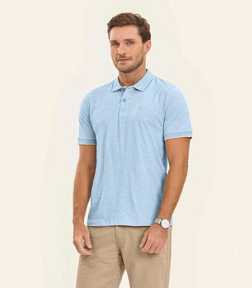 Polo Meia Malha Flamê Masculina Diametro Azul
