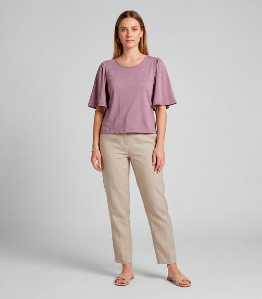 Image_Blusa Feminina Com Manga Godê Infinita Cor Roxo