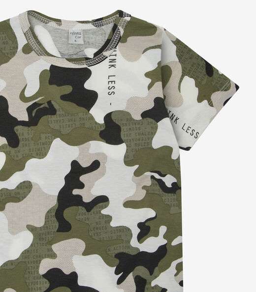 Camiseta Infantil Masculina Coqueiros Infinita Cor Verde