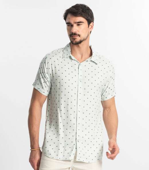 Camisa Masculina Em Viscose Diametro Verde