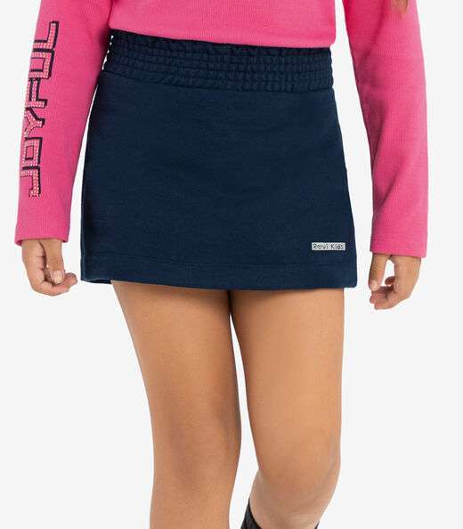 Conjunto Infantil Blusa Com Short Saia Rovi Kids Rosa