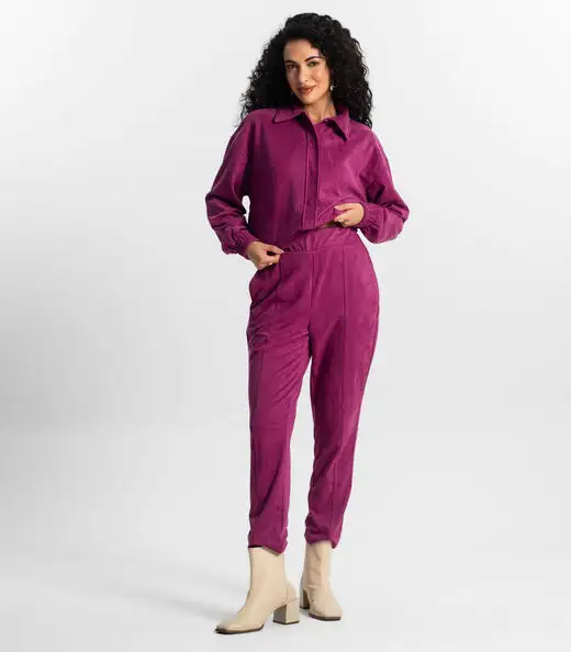 Calça Suede Feminina Rovitex Roxo