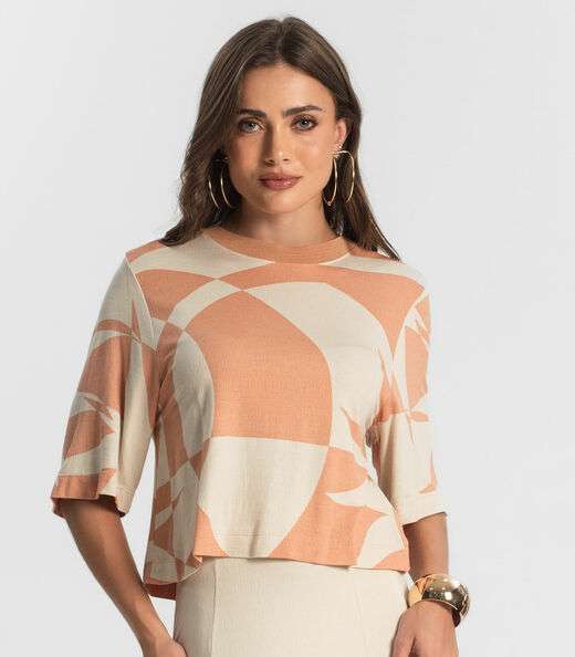 Blusa Feminina Manga Curta Endless Marrom