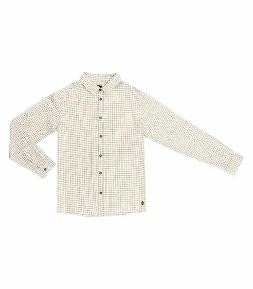 Image_Camisa Masculina Xadrez Diametro Bege