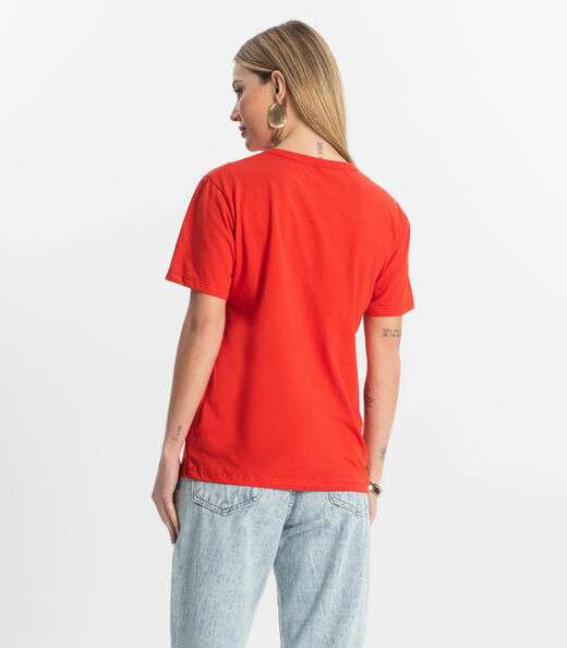 Blusa Básica Feminina Meia Malha Rovitex Laranja