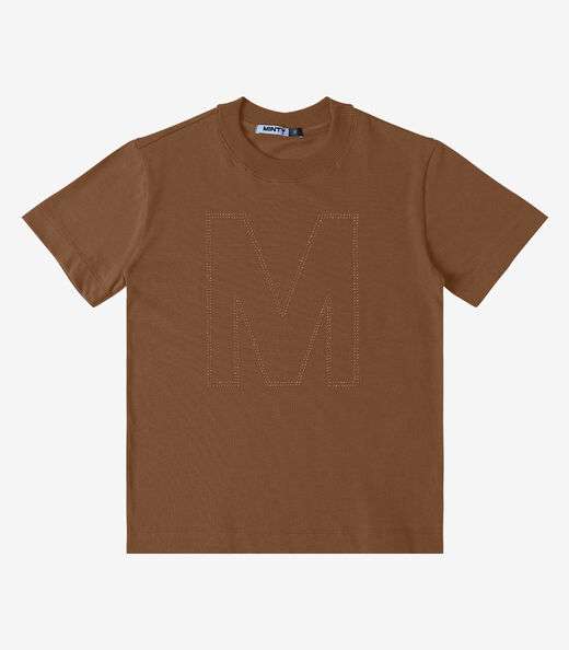 T- Shirt Meia Malha Feminina Minty Marrom