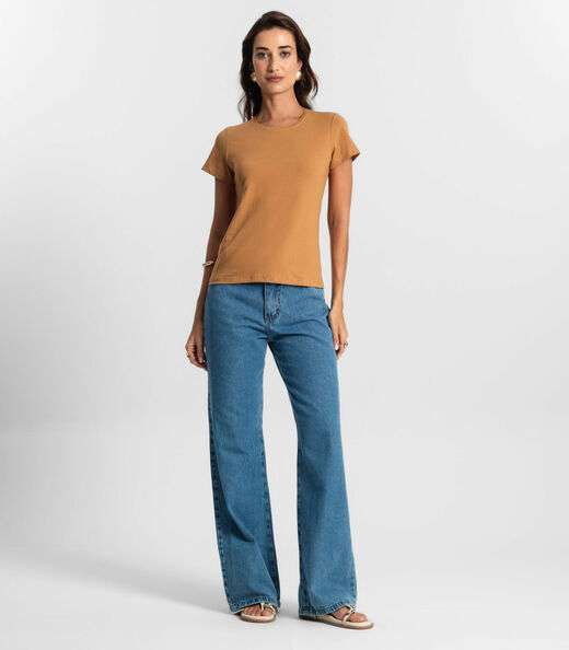 Blusa Feminina Meia Malha 30 Básica KO Marrom