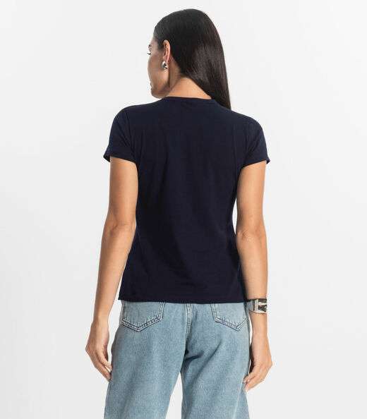 Blusa Feminina Cotton Leve Básica Rovitex Azul