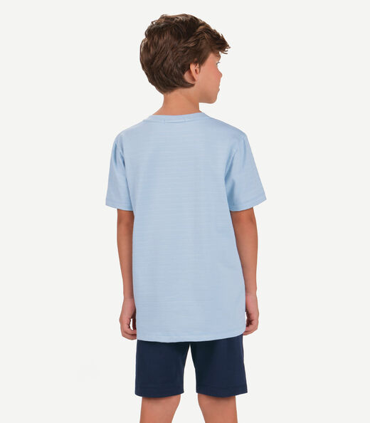 Conjunto Camiseta com Bermuda Menino Trick Nick Azul
