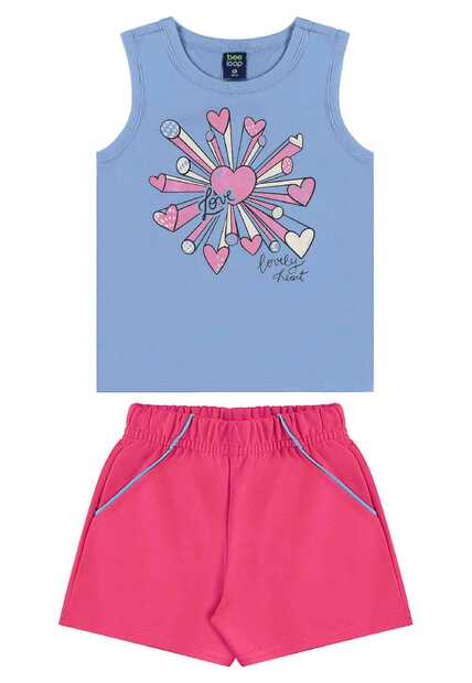 Conjunto Regata e Short para Menina Bee Loop