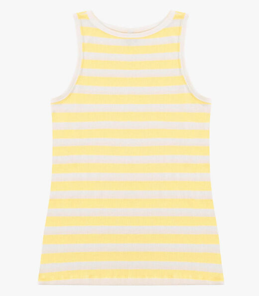 Regata Feminina Ribana De Viscose Listrada Rovitex Amarelo