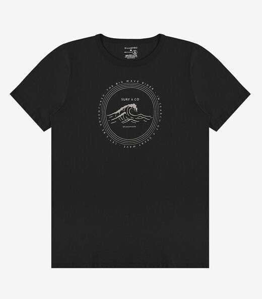 Camiseta Meia Malha Masculina Diametro Preto