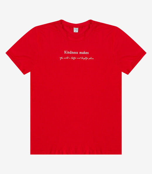 Blusa Feminina Manga Curta Infinita Cor Vermelho