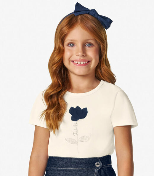 Conjunto Infantil Blusa com Shorts Saia Trick Nick Off White