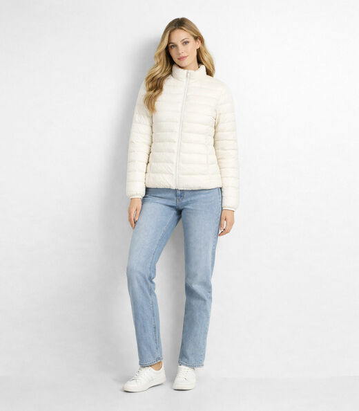 Jaqueta Puffer Feminina Peluciada Sea Surf Bege