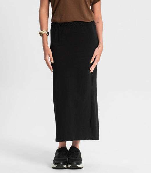 Saia Feminina Midi Malhão Preto