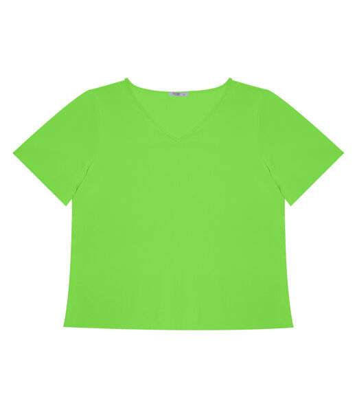 Blusa Plus Size Feminina Decote V Secret Glam Verde