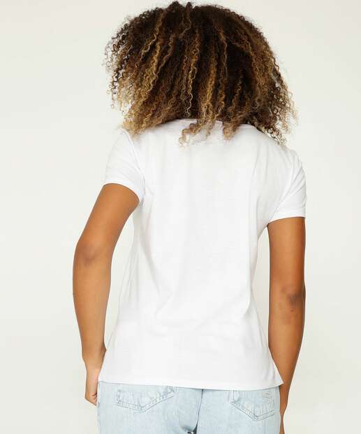 Blusa Feminina Estampa Mickey Manga Curta Disney