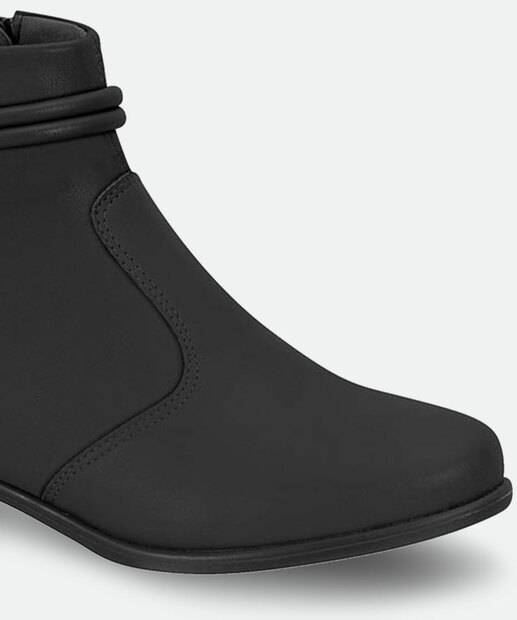 Bota Feminina Ankle Boot Bico Redondo Moleca 