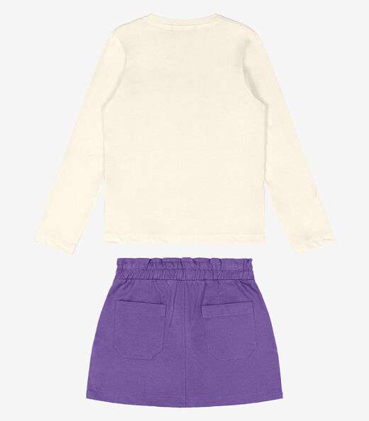 Conjunto Infantil Blusa Com Saia Trick Nick Roxo