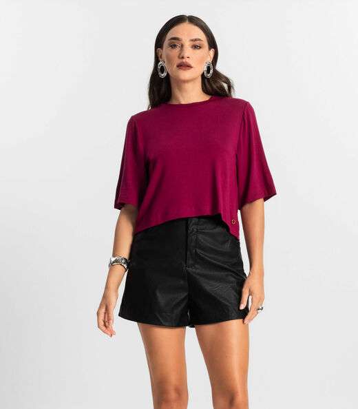 Image_Blusa Feminina Manga Curta em Molecotton Endless Vermelho