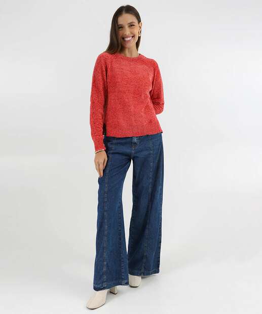 Suéter Feminino Chenille Marisa Vermelho