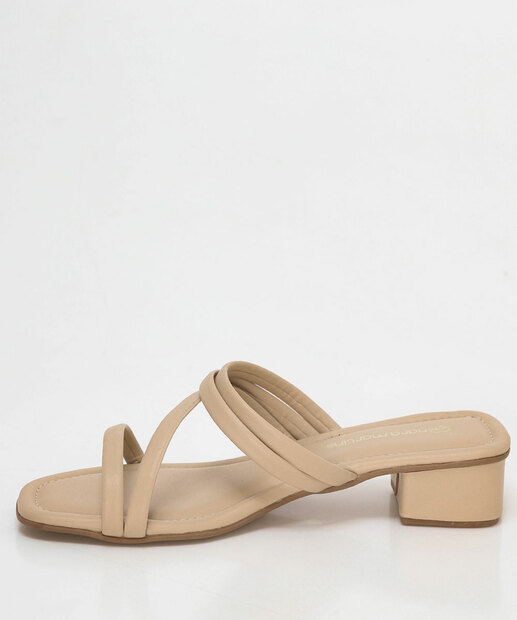 Tamanco Feminino Salto Grosso Tiras Nara Martins Off White