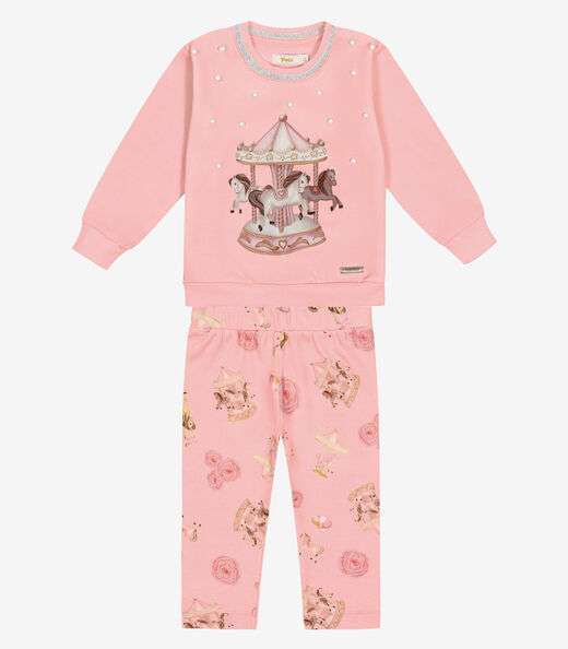 Image_Conjunto Infantil Blusão Com Calça Trick Nick Rosa