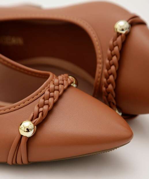 Scarpin Feminino Salto Grosso Bico Fino