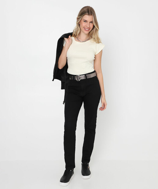 Blusa Feminina Cropped Muscle Tee Marisa Off White