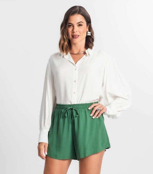 Camisa Feminina Manga Longa Bufante Select Off White
