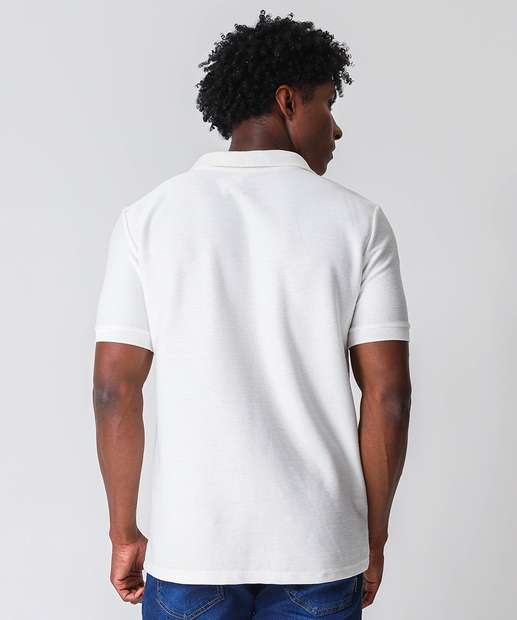 Polo Masculina Textura Marisa Off White