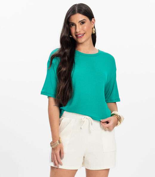 Image_T- Shirt Feminina Canelada Infinita Cor Verde