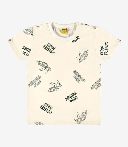 Camiseta Infantil Masculina Rovi Kids Bege