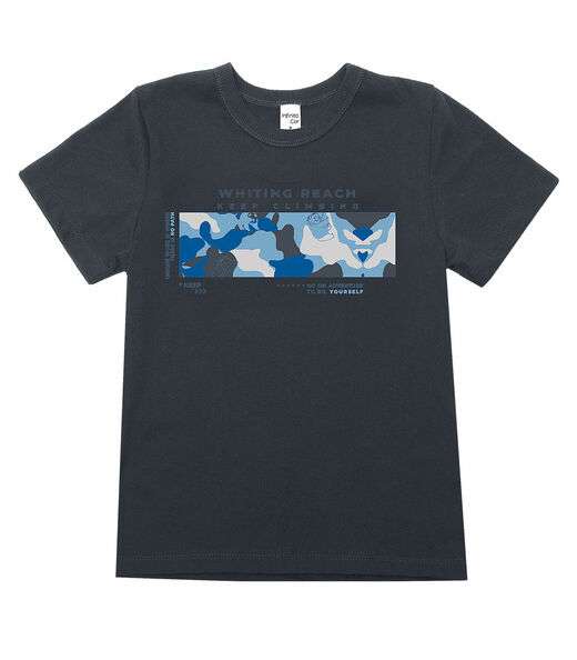 Camiseta Infantil Masculina Estampada Infinita Cor Cinza