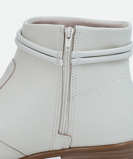 Bota Feminina Ankle Boot Bico Redondo Moleca 