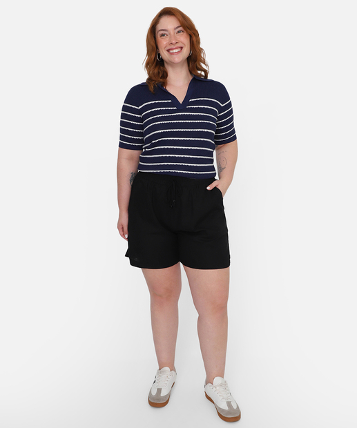 Image_Short Plus Size Feminino Cintura Alta Cordão Marisa Preto