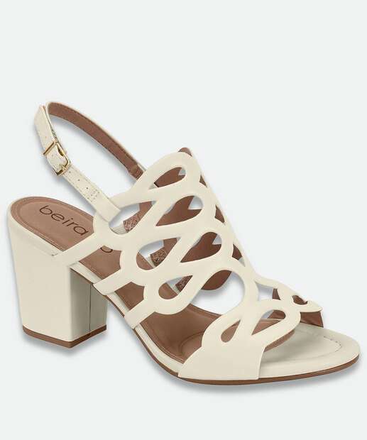 Image_Sandália Feminina Salto Grosso Beira Rio Branco