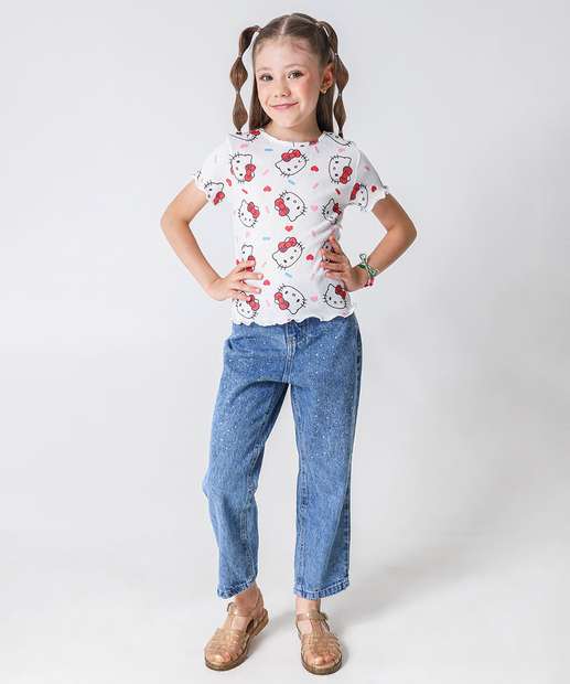Image_Calça Jeans Mom Strass Infantil Tam 4 a 10 Azul